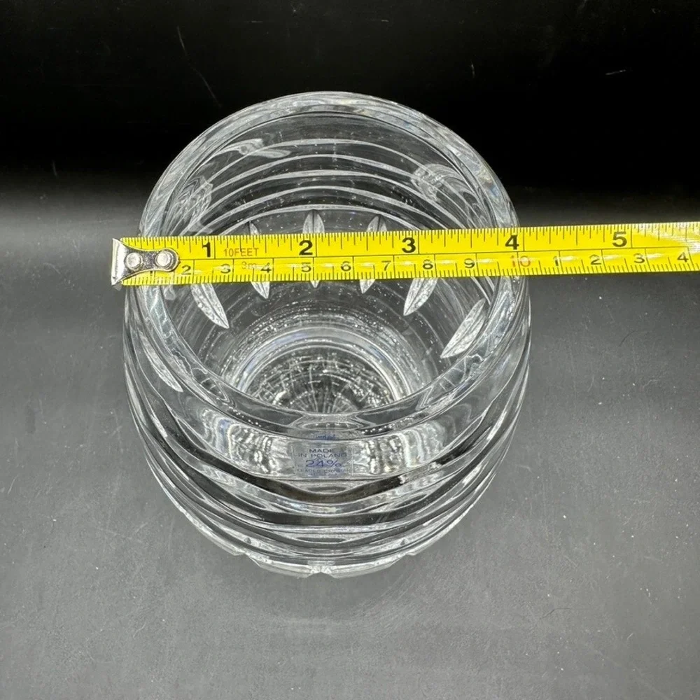 Vintage Mikasa Crystal Fairy Light Footed Pedestal Clear Textured Wave Ribbed